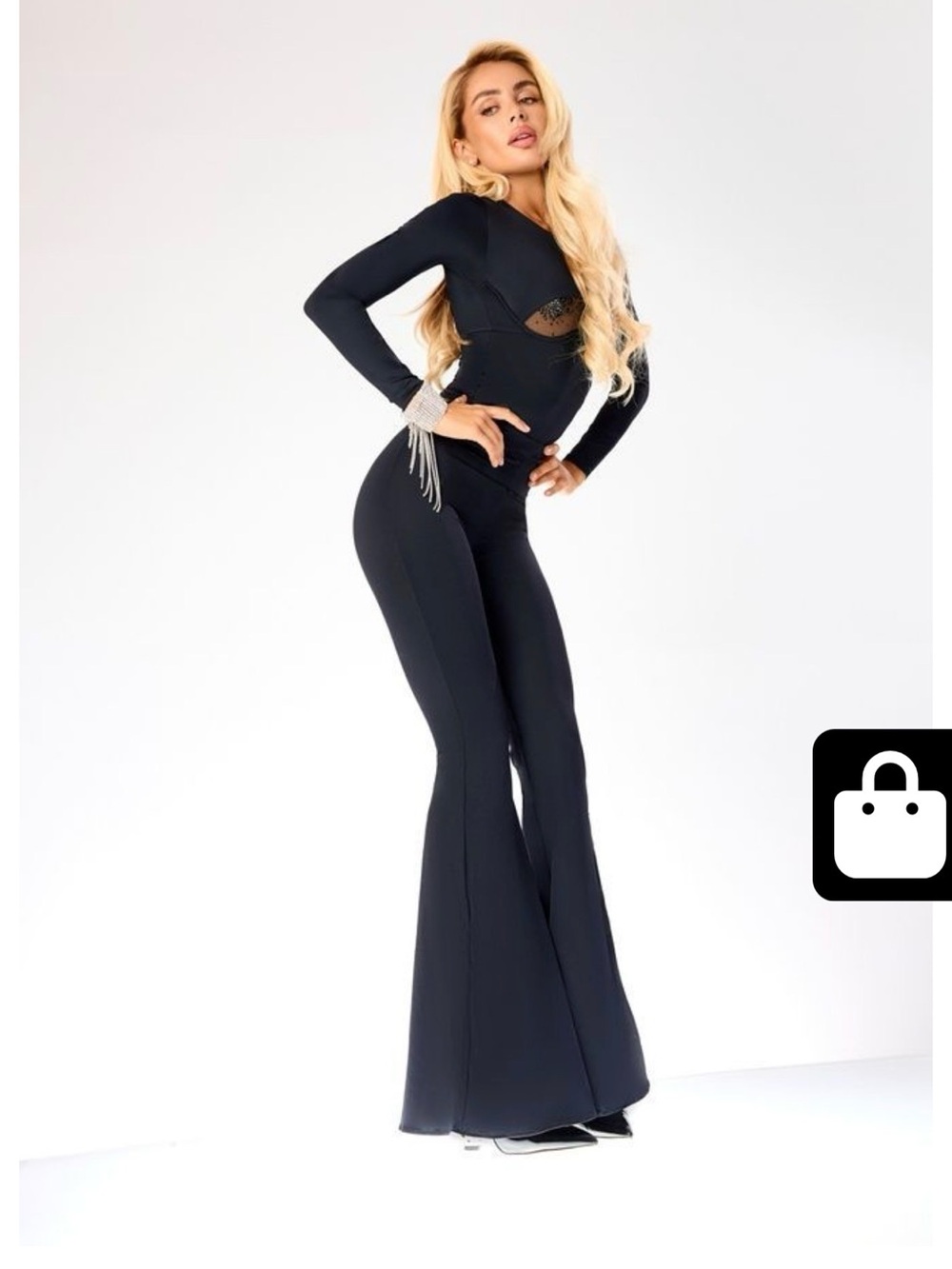 Women’s High-Waist Flared pants - Black